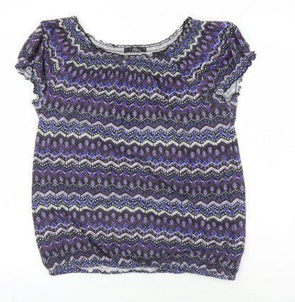 Womens UK Size 14 BM Casual Multicoloured Tunic Blouse