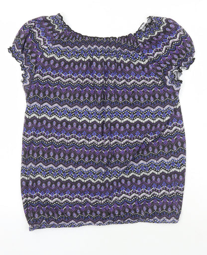Womens UK Size 14 BM Casual Multicoloured Tunic Blouse