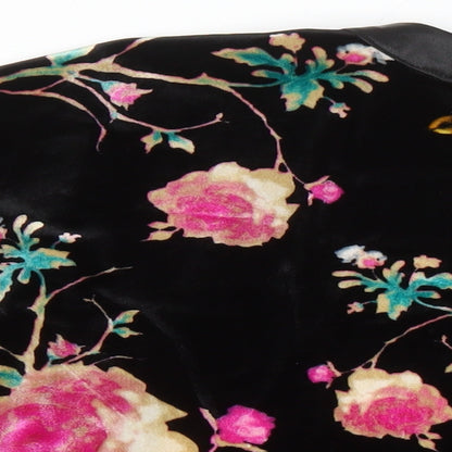 M&Co Womens Multicoloured Floral Polyester Kimono Blouse Size 12 V-Neck