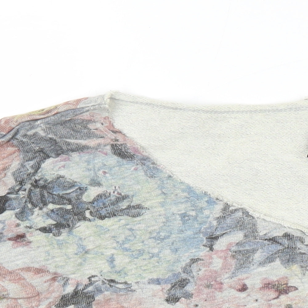 B.C. Best Connections Womens Multicoloured Floral 100% Cotton Tunic Blouse Size 12 Scoop Neck
