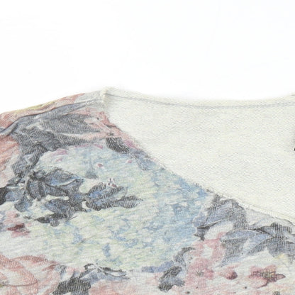 B.C. Best Connections Womens Multicoloured Floral 100% Cotton Tunic Blouse Size 12 Scoop Neck