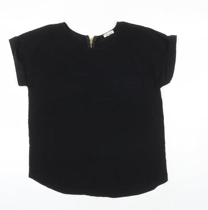 Womens UK Size 8 River Island Black Tunic Blouse