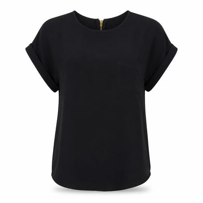 Womens UK Size 8 River Island Black Tunic Blouse
