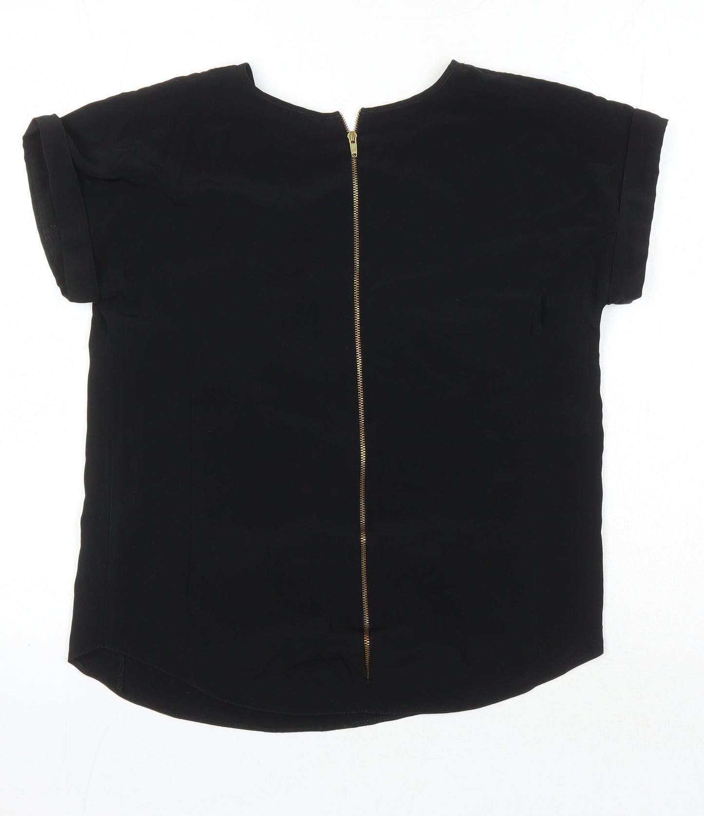 Womens UK Size 8 River Island Black Tunic Blouse
