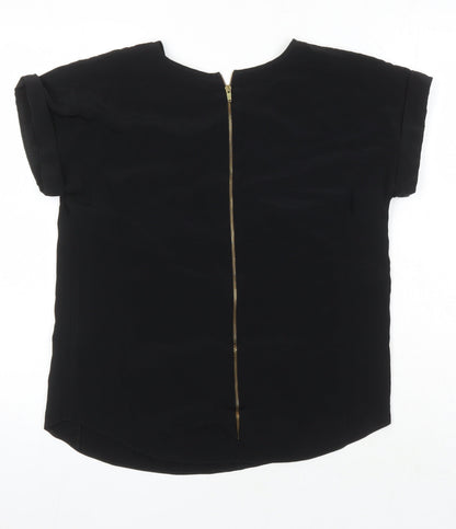 Womens UK Size 8 River Island Black Tunic Blouse
