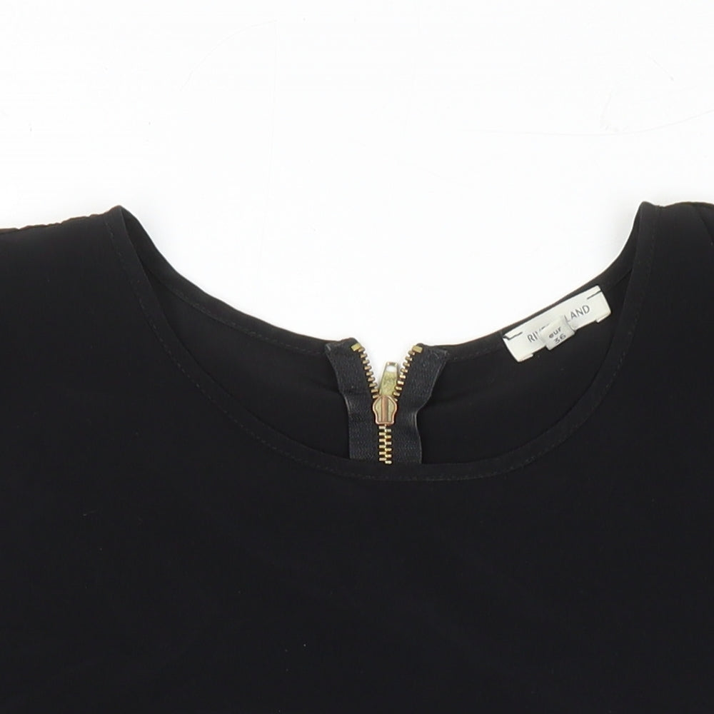 Womens UK Size 8 River Island Black Tunic Blouse