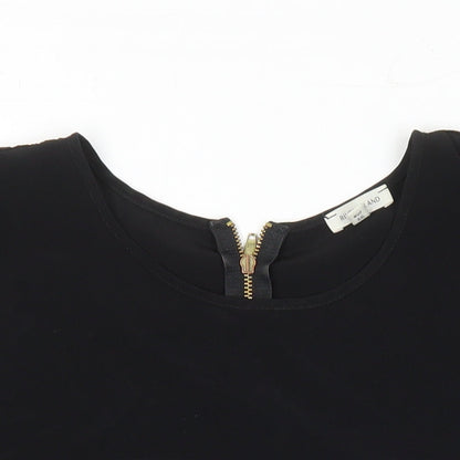 Womens UK Size 8 River Island Black Tunic Blouse