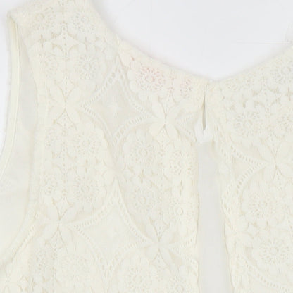 Womens UK Size 20 NEXT Ivory Tunic Blouse