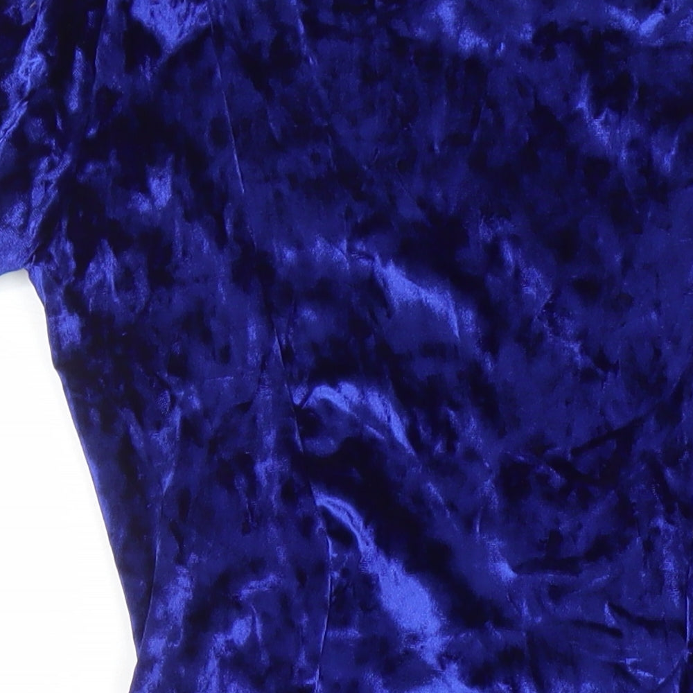 Look of The Day Womens Blue Polyester Fit & Flare Size 10 Round Neck