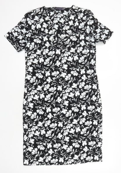 M&S Womens Multicoloured Floral Polyester Shift Size 8 Sweetheart