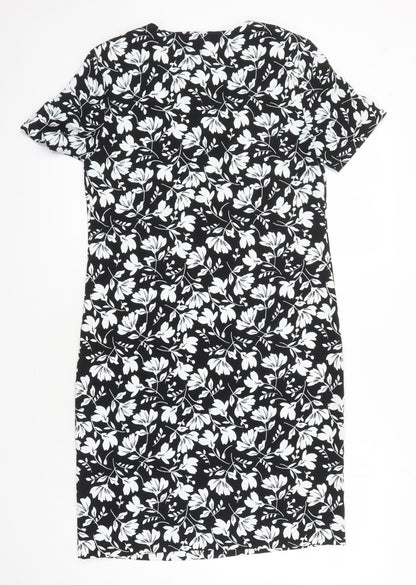 M&S Womens Multicoloured Floral Polyester Shift Size 8 Sweetheart