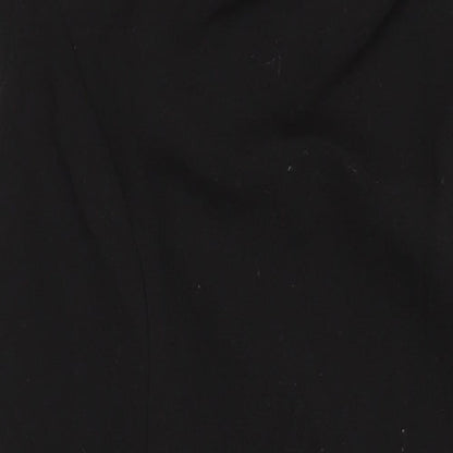 M&S Womens Black Polyester Shift Size 16 Boat Neck