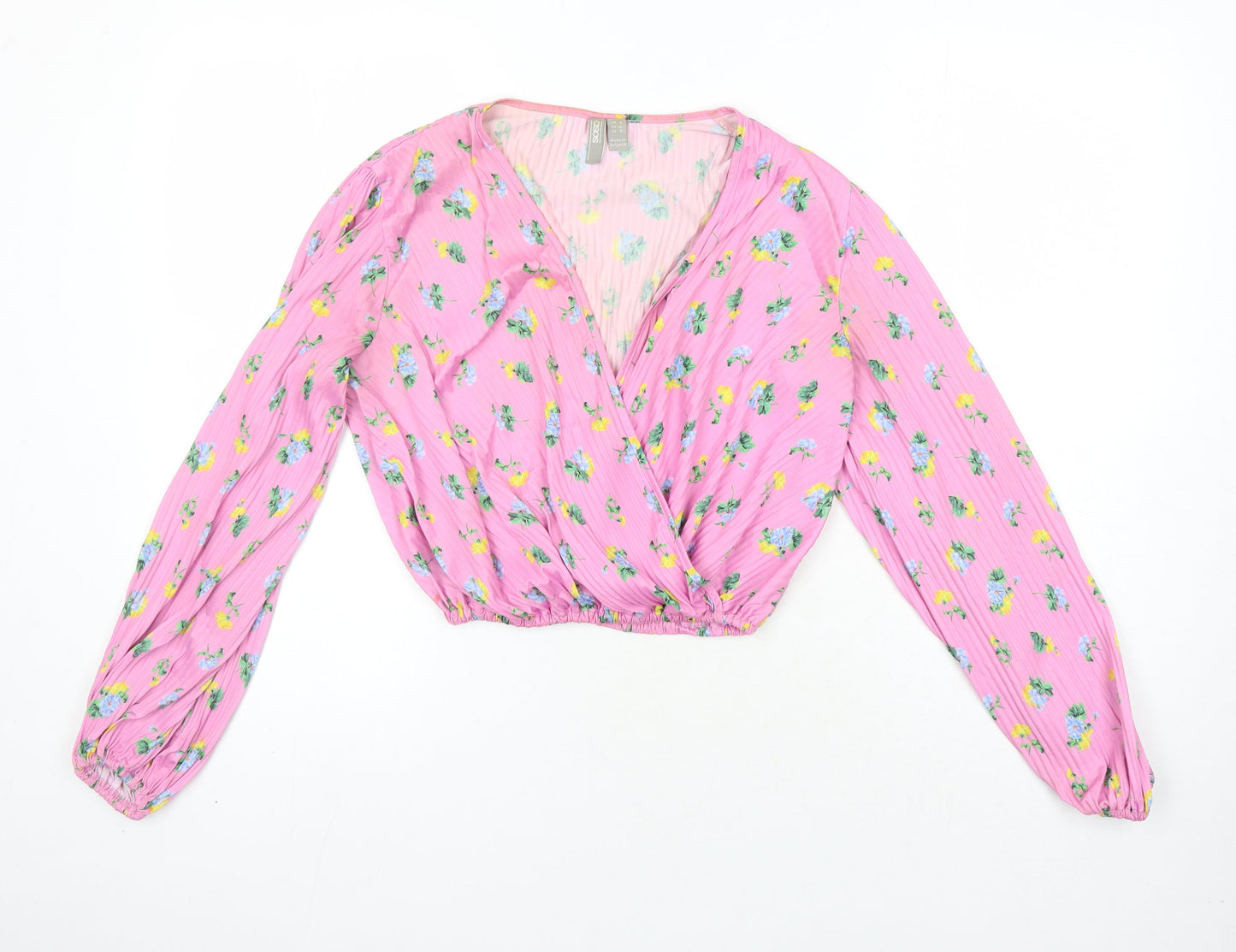 Womens UK Size 8 ASOS Multicoloured Cropped Blouse