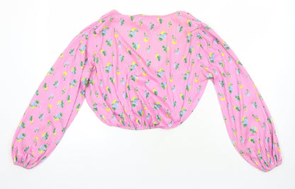 Womens UK Size 8 ASOS Multicoloured Cropped Blouse