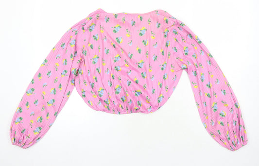 Womens UK Size 8 ASOS Multicoloured Cropped Blouse
