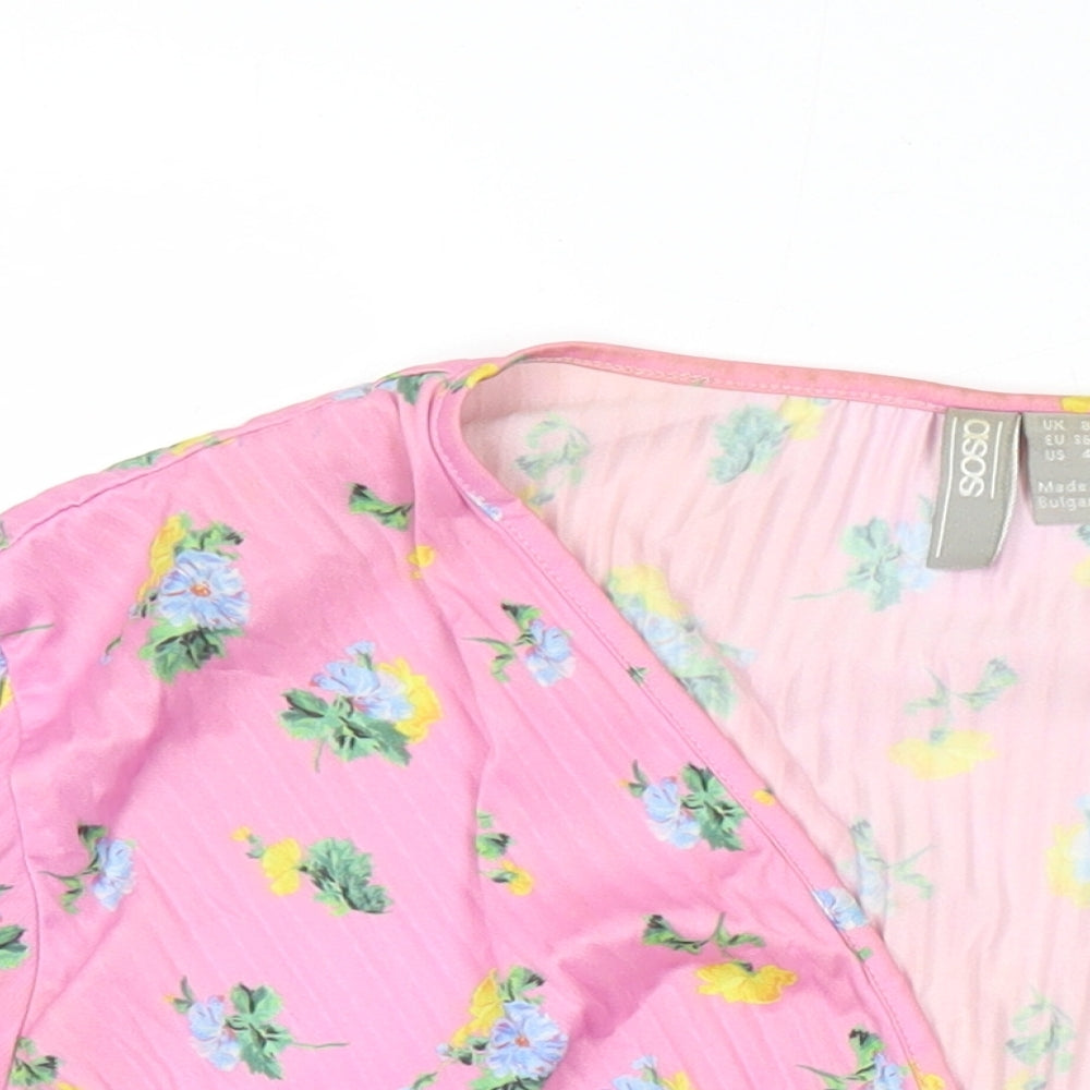 Womens UK Size 8 ASOS Multicoloured Cropped Blouse