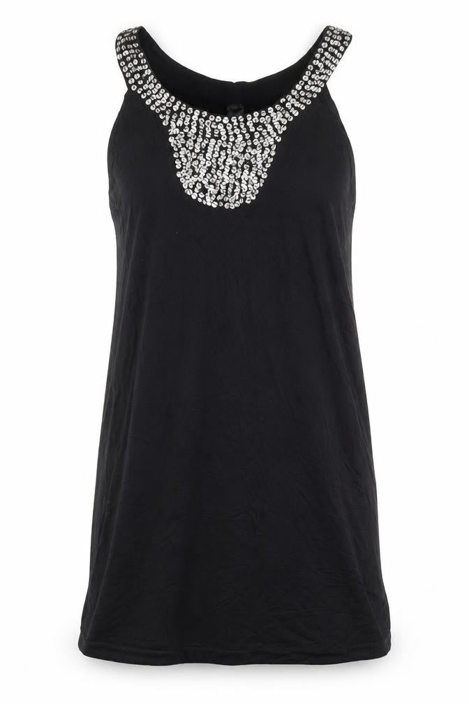 Womens UK Size 10 M&Co Black Tunic Tank