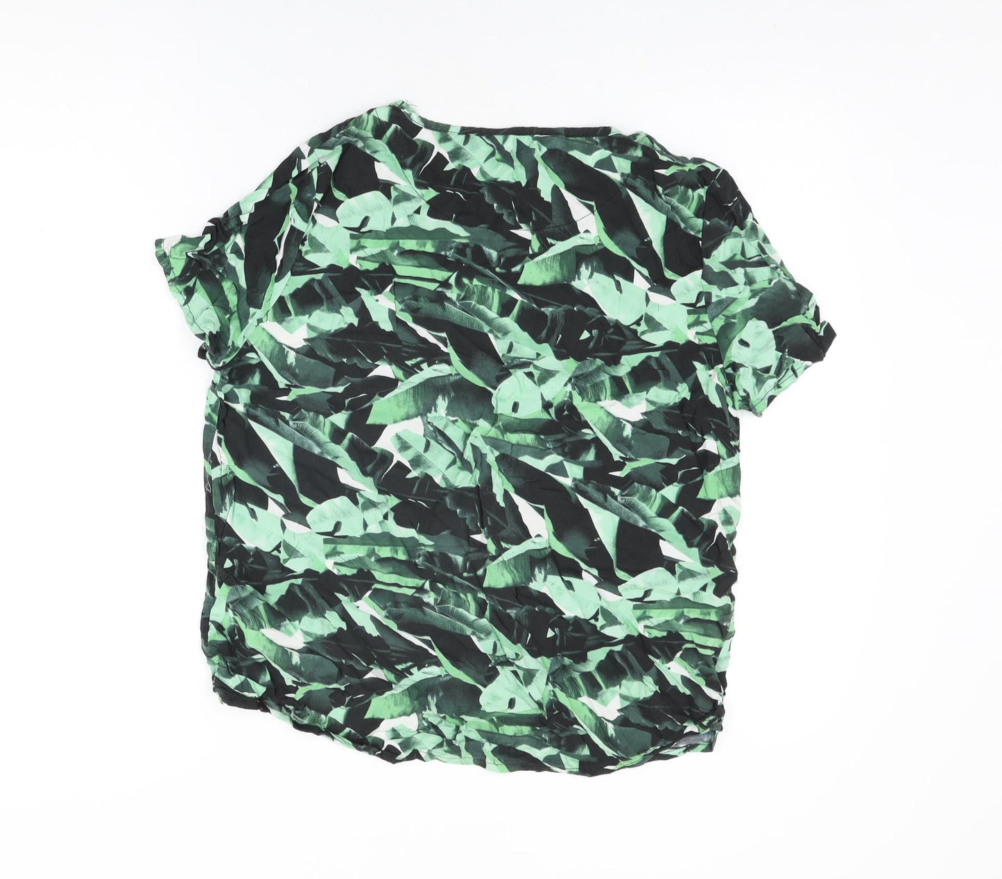 Womens UK Size M Viz-A-Viz Green Basic T-Shirt