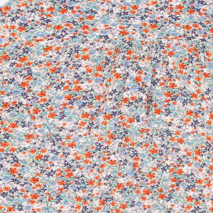 Marks and Spencer Womens Multicoloured Floral Viscose Basic Button-Up Size 14 Collared