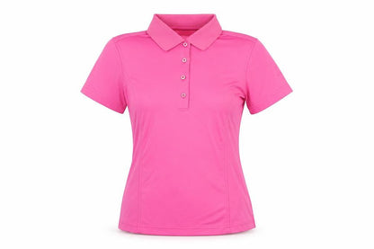 Monterey Womens Pink Polyester Basic T-Shirt Size S Collared