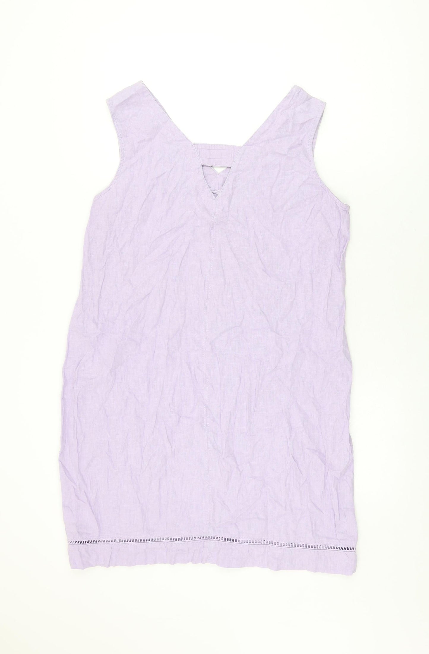 NEXT Womens Purple Linen Shift Size 14 V-Neck Pullover