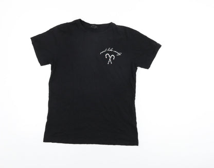 Womens UK Size 10 New Look Black Basic T-Shirt