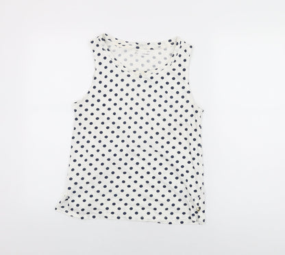 Womens UK Size L Sfera White Basic Tank