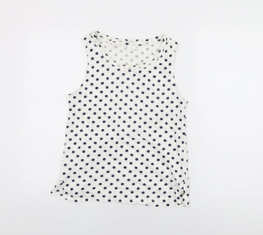 Womens UK Size L Sfera White Basic Tank