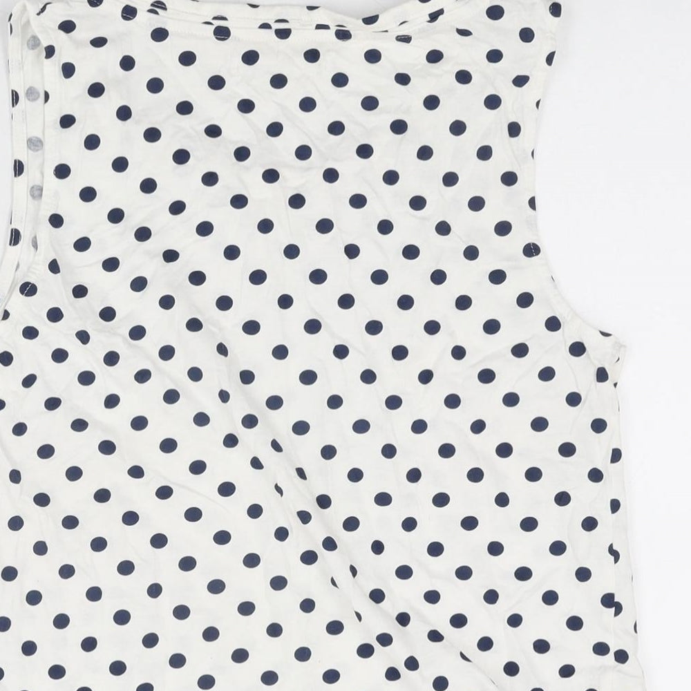 Womens UK Size L Sfera White Basic Tank