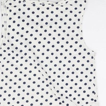 Womens UK Size L Sfera White Basic Tank