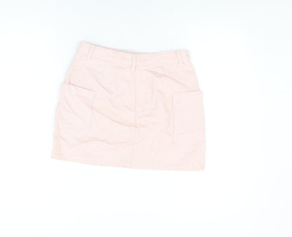 BDG Womens Pink Cotton Mini Skirt Size S Zip