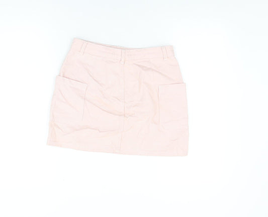 BDG Womens Pink Cotton Mini Skirt Size S Zip