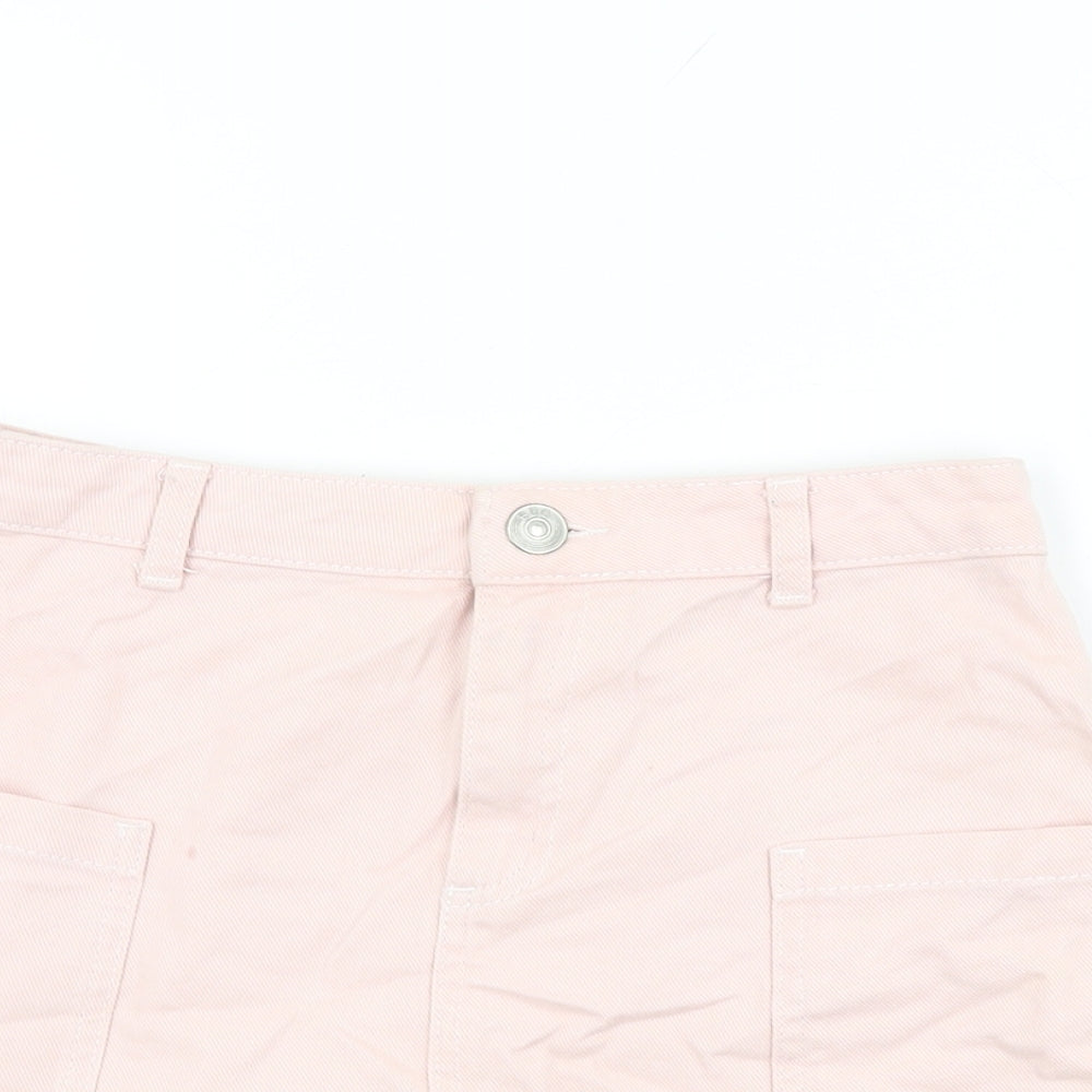 BDG Womens Pink Cotton Mini Skirt Size S Zip