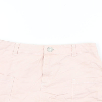 BDG Womens Pink Cotton Mini Skirt Size S Zip