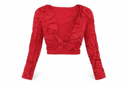 Womens UK Size S Zara Red Cropped Blouse