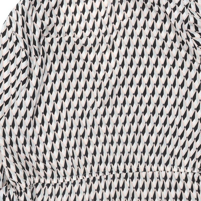 PRETTYLITTLETHING Womens Multicoloured Geometric Polyester Wrap Dress Size 16 V-Neck Tie