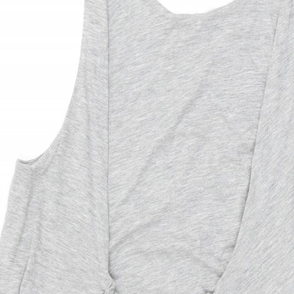 H&M Womens Grey Polyester Shift Size 8 Round Neck Pullover