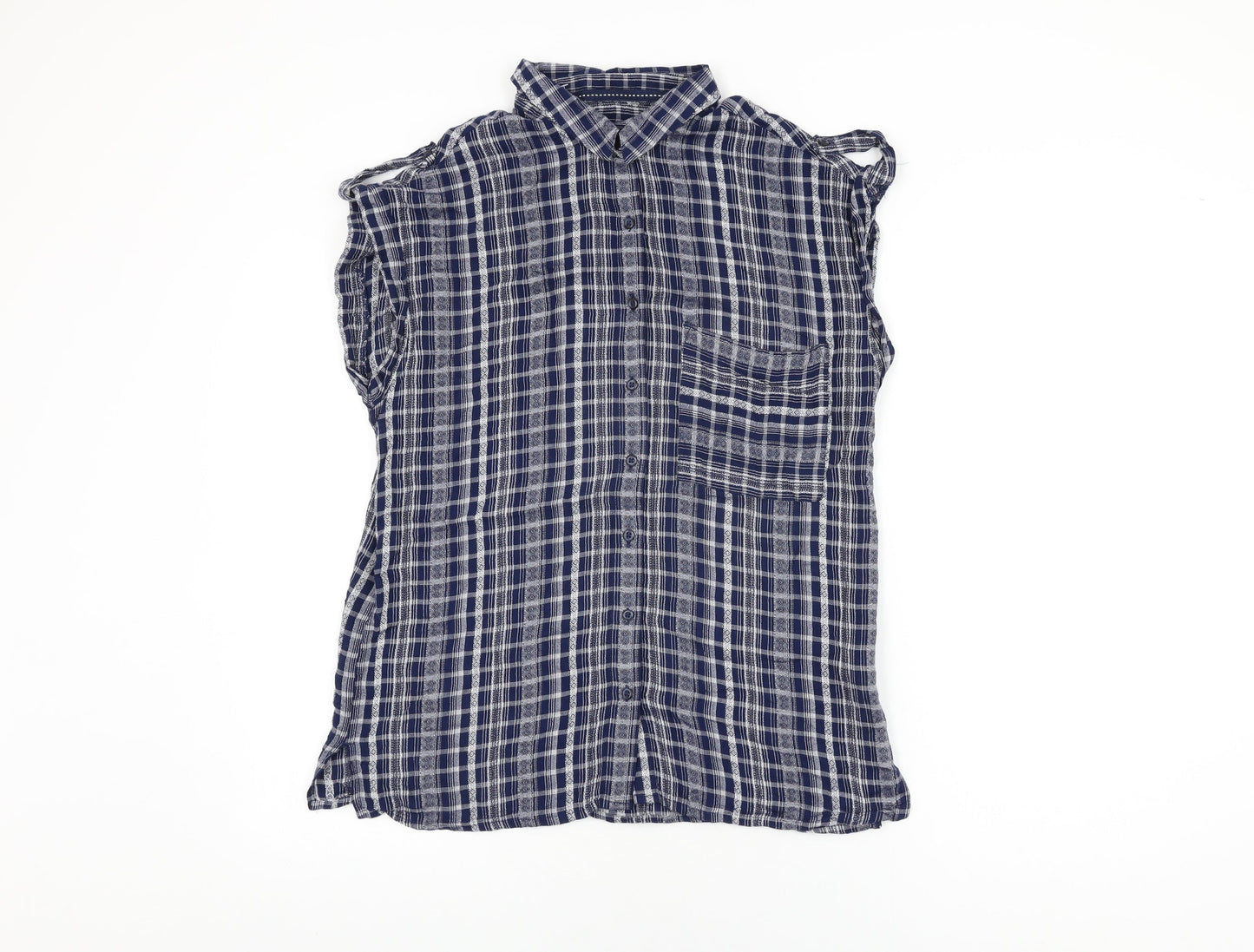 Womens UK Size 12 NEXT Blue Basic Button-Up
