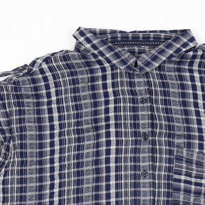 Womens UK Size 12 NEXT Blue Basic Button-Up