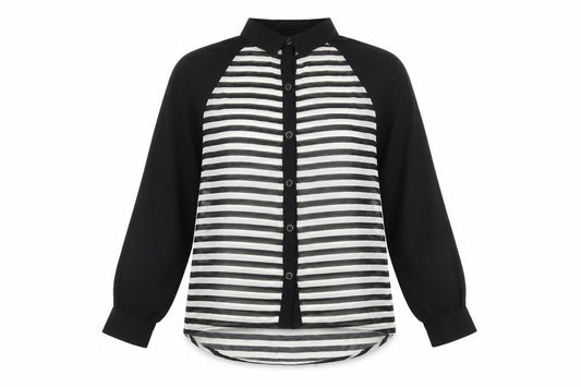 Womens UK Size 14 Miso Black Basic Button-Up
