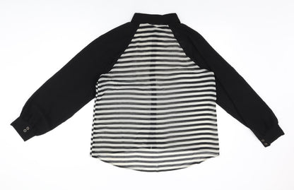 Womens UK Size 14 Miso Black Basic Button-Up