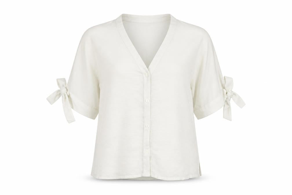 Womens UK Size 14 New Look White Basic Button-Up