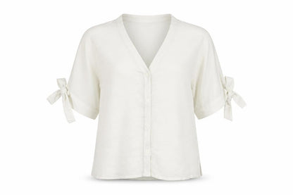 Womens UK Size 14 New Look White Basic Button-Up