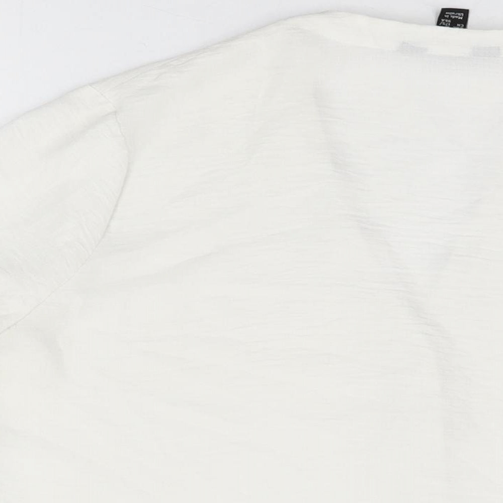 Womens UK Size 14 New Look White Basic Button-Up