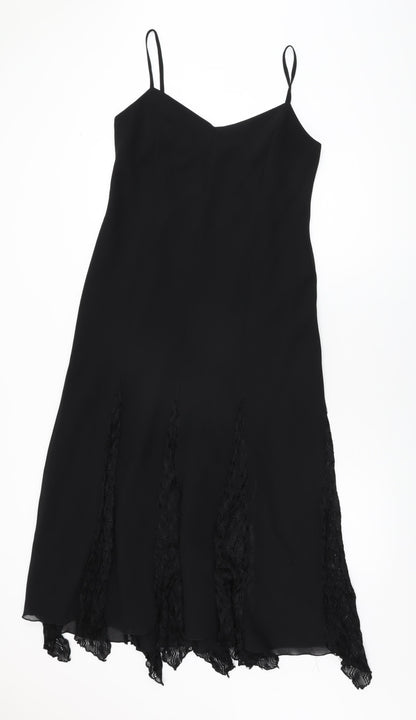 Roman Womens Black Polyester Shift Size 14 V-Neck Pullover