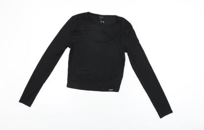 Womens UK Size 8 River Island Black Basic T-Shirt