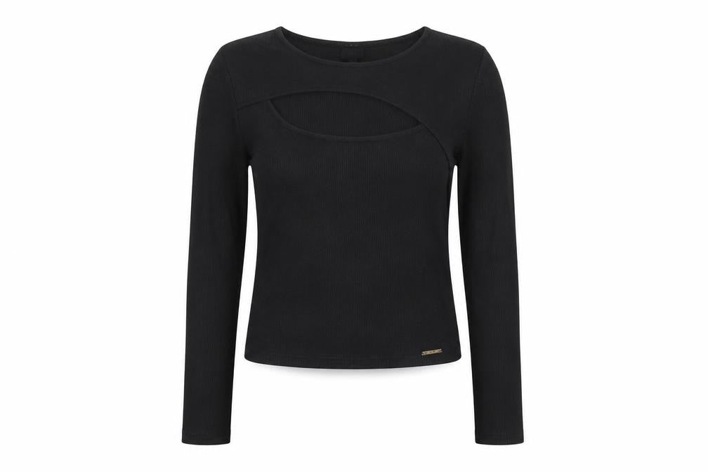 Womens UK Size 8 River Island Black Basic T-Shirt