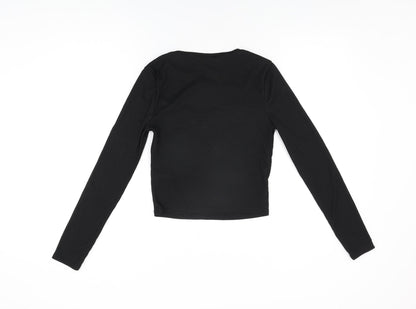 Womens UK Size 8 River Island Black Basic T-Shirt