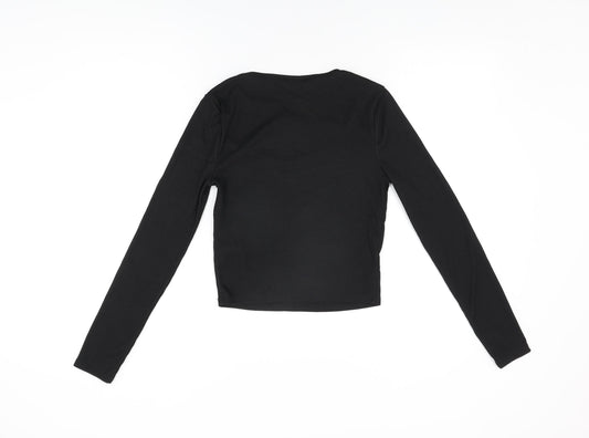 Womens UK Size 8 River Island Black Basic T-Shirt