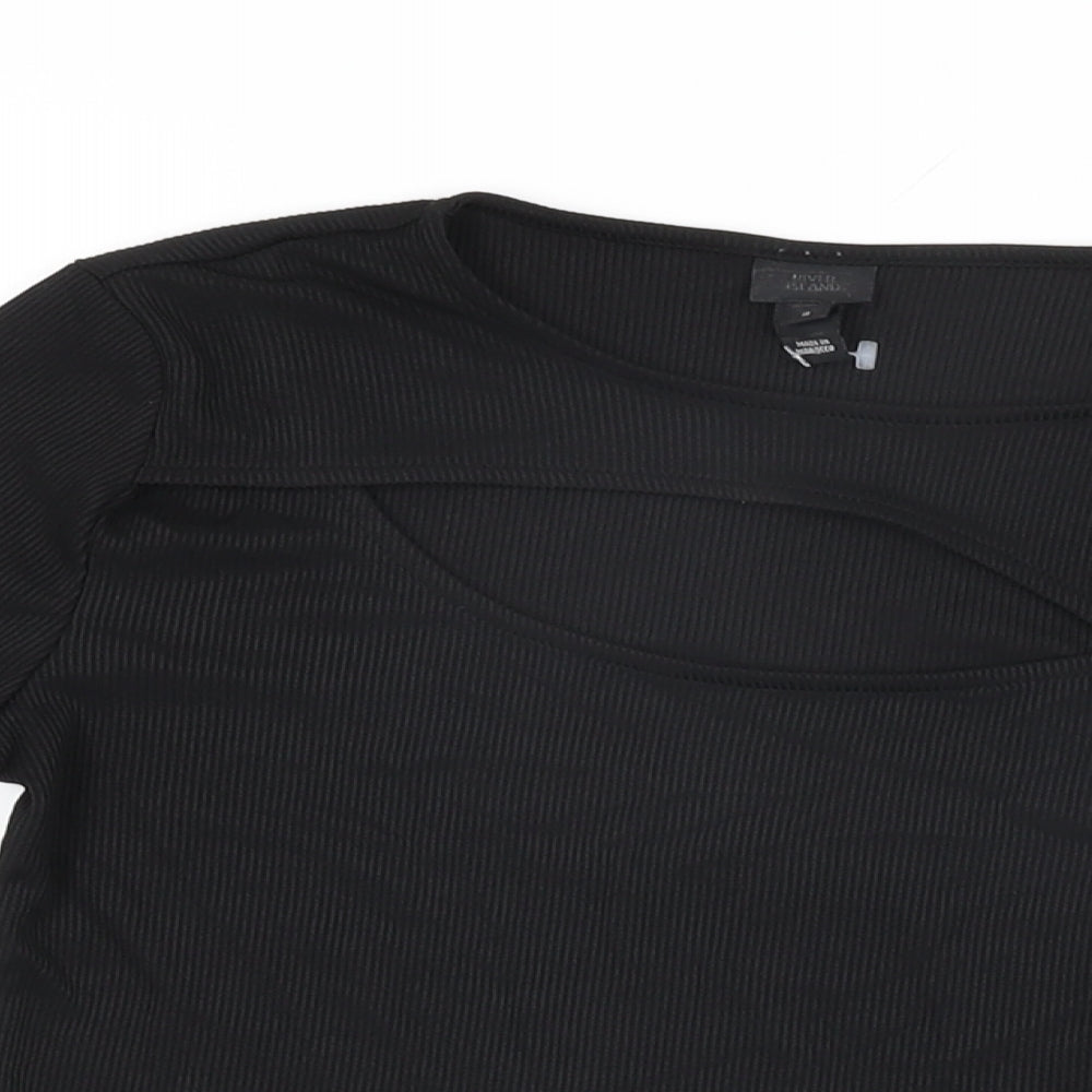 Womens UK Size 8 River Island Black Basic T-Shirt